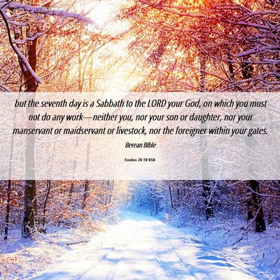 Picture 06 - Exodus 20:10 BSB - but the seventh day is a Sabbath to the LORD your - Bible Verse Picture