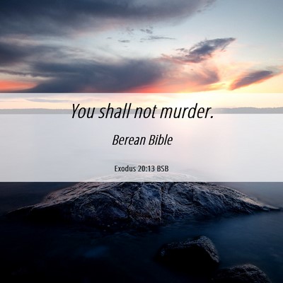 Picture 06 - Exodus 20:13 BSB - You shall not - Bible Verse Picture