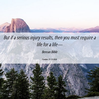 Picture 06 - Exodus 21:23 BSB - But if a serious injury results, then you must - Bible Verse Picture