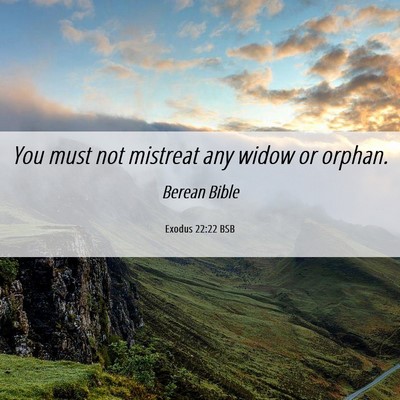 Picture 06 - Exodus 22:22 BSB - You must not mistreat any widow or - Bible Verse Picture