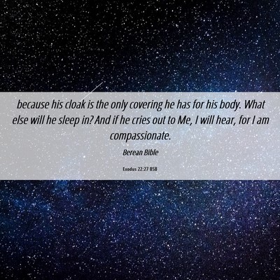 Picture 06 - Exodus 22:27 BSB - because his cloak is the only covering he has for - Bible Verse Picture