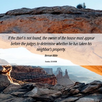 Picture 06 - Exodus 22:8 BSB - If the thief is not found, the owner of the house - Bible Verse Picture