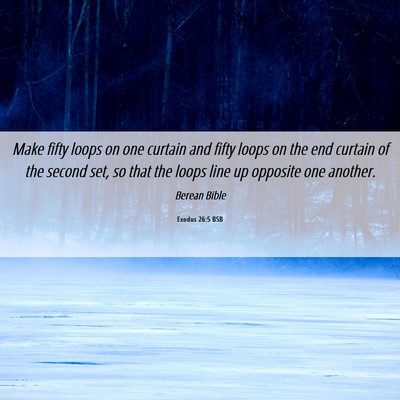 Picture 06 - Exodus 26:5 BSB - Make fifty loops on one curtain and fifty loops - Bible Verse Picture