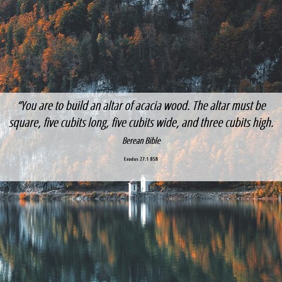 Picture 06 - Exodus 27:1 BSB - “You are to build an altar of acacia wood. The - Bible Verse Picture