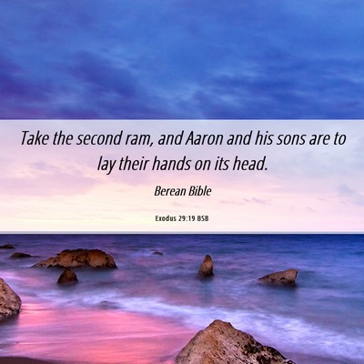 Picture 06 - Exodus 29:19 BSB - Take the second ram, and Aaron and his sons are - Bible Verse Picture