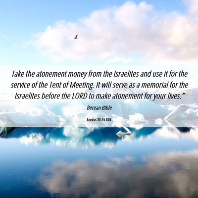 Picture 06 - Exodus 30:16 BSB - Take the atonement money from the Israelites and - Bible Verse Picture