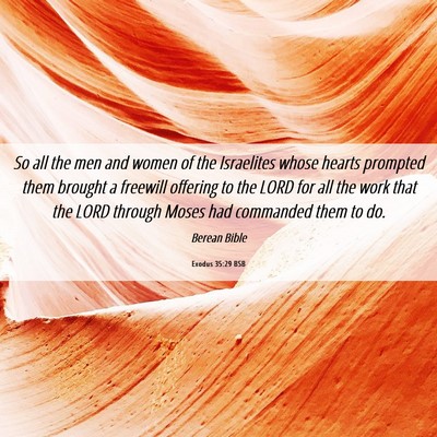 Picture 06 - Exodus 35:29 BSB - So all the men and women of the Israelites whose - Bible Verse Picture
