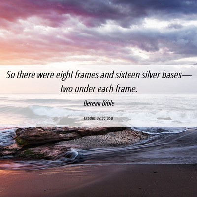 Picture 06 - Exodus 36:30 BSB - So there were eight frames and sixteen silver - Bible Verse Picture