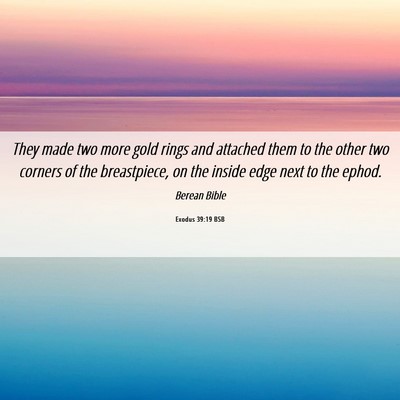 Picture 06 - Exodus 39:19 BSB - They made two more gold rings and attached them - Bible Verse Picture