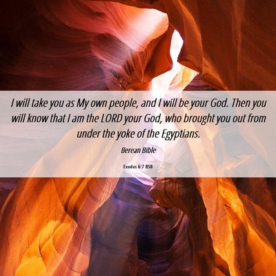 Picture 06 - Exodus 6:7 BSB - I will take you as My own people, and I will be - Bible Verse Picture