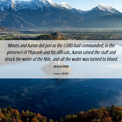 Picture 06 - Exodus 7:20 BSB - Moses and Aaron did just as the LORD had - Bible Verse Picture