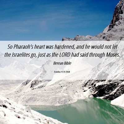Picture 06 - Exodus 9:35 BSB - So Pharaoh’s heart was hardened, and he would - Bible Verse Picture