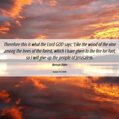 Picture 06 - Ezekiel 15:6 BSB - Therefore this is what the Lord GOD says: ‘Like - Bible Verse Picture