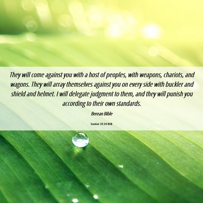 Picture 06 - Ezekiel 23:24 BSB - They will come against you with a host of - Bible Verse Picture