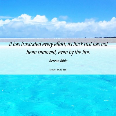Picture 06 - Ezekiel 24:12 BSB - It has frustrated every effort; its thick rust - Bible Verse Picture