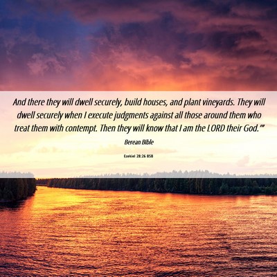 Picture 06 - Ezekiel 28:26 BSB - And there they will dwell securely, build houses, - Bible Verse Picture