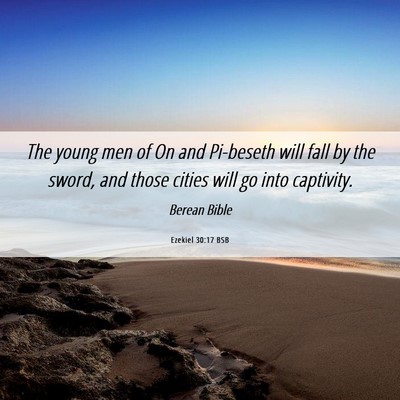 Picture 06 - Ezekiel 30:17 BSB - The young men of On and Pi-beseth will fall by - Bible Verse Picture