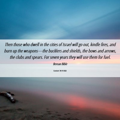 Picture 06 - Ezekiel 39:9 BSB - Then those who dwell in the cities of Israel will - Bible Verse Picture