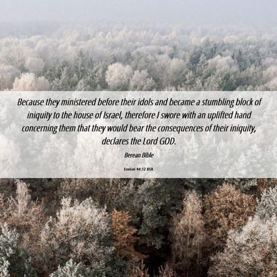 Picture 06 - Ezekiel 44:12 BSB - Because they ministered before their idols and - Bible Verse Picture