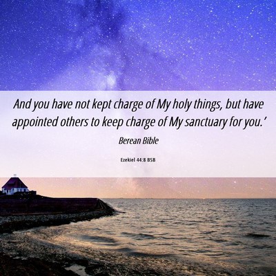 Picture 06 - Ezekiel 44:8 BSB - And you have not kept charge of My holy things, - Bible Verse Picture