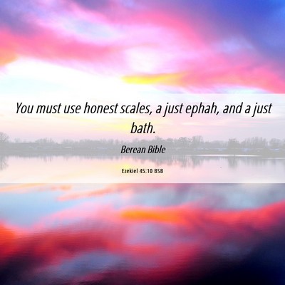 Picture 06 - Ezekiel 45:10 BSB - You must use honest scales, a just ephah, and a - Bible Verse Picture