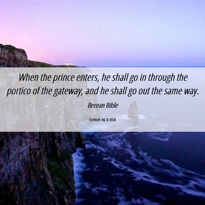 Picture 06 - Ezekiel 46:8 BSB - When the prince enters, he shall go in through - Bible Verse Picture
