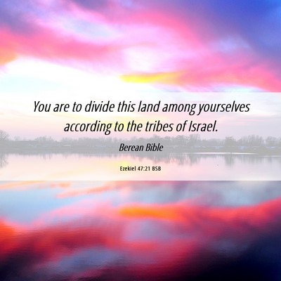 Picture 06 - Ezekiel 47:21 BSB - You are to divide this land among yourselves - Bible Verse Picture
