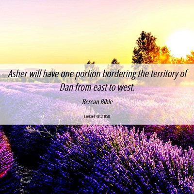 Picture 06 - Ezekiel 48:2 BSB - Asher will have one portion bordering the - Bible Verse Picture