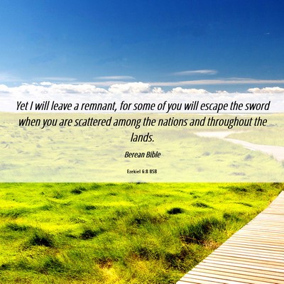 Picture 06 - Ezekiel 6:8 BSB - Yet I will leave a remnant, for some of you will - Bible Verse Picture
