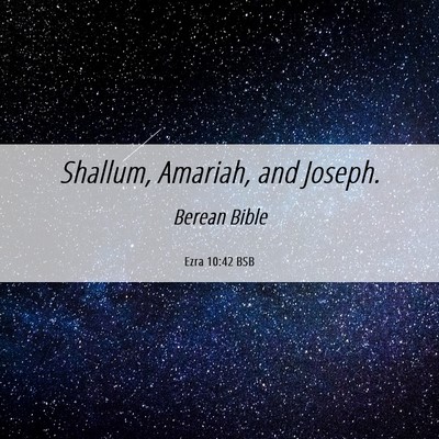 Picture 06 - Ezra 10:42 BSB - Shallum, Amariah, and - Bible Verse Picture