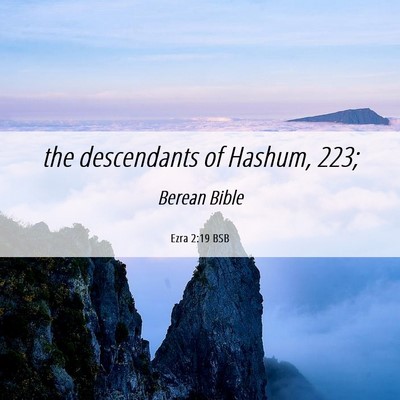 Picture 06 - Ezra 2:19 BSB - the descendants of Hashum, - Bible Verse Picture