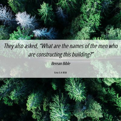 Picture 06 - Ezra 5:4 BSB - They also asked, “What are the names of the men - Bible Verse Picture