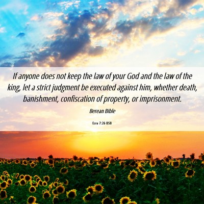 Picture 06 - Ezra 7:26 BSB - If anyone does not keep the law of your God and - Bible Verse Picture