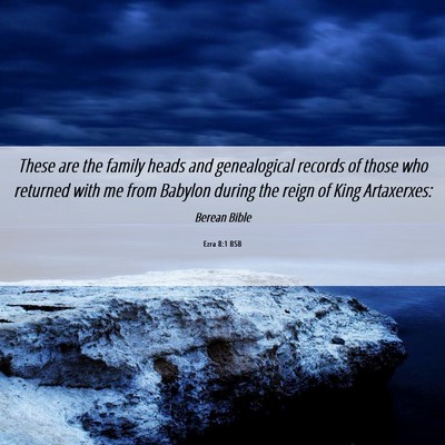 Picture 06 - Ezra 8:1 BSB - These are the family heads and genealogical - Bible Verse Picture
