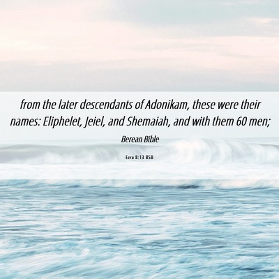 Picture 06 - Ezra 8:13 BSB - from the later descendants of Adonikam, these - Bible Verse Picture