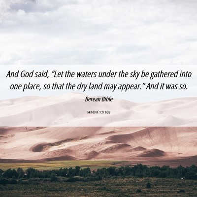 Picture 06 - Genesis 1:9 BSB - And God said, “Let the waters under the sky be - Bible Verse Picture
