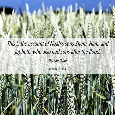 Picture 06 - Genesis 10:1 BSB - This is the account of Noah’s sons Shem, Ham, - Bible Verse Picture
