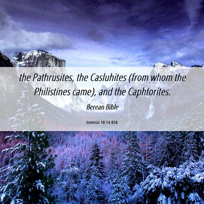 Picture 06 - Genesis 10:14 BSB - the Pathrusites, the Casluhites (from whom the - Bible Verse Picture