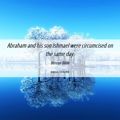 Picture 06 - Genesis 17:26 BSB - Abraham and his son Ishmael were circumcised on - Bible Verse Picture