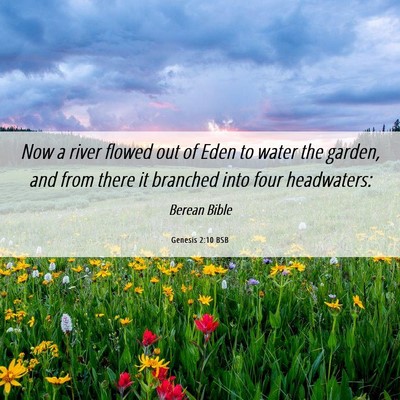 Picture 06 - Genesis 2:10 BSB - Now a river flowed out of Eden to water the - Bible Verse Picture
