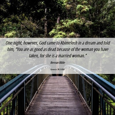 Picture 06 - Genesis 20:3 BSB - One night, however, God came to Abimelech in a - Bible Verse Picture