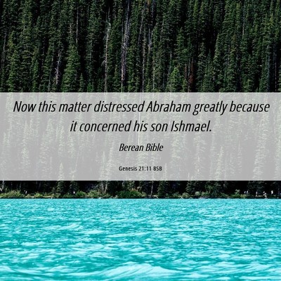 Picture 06 - Genesis 21:11 BSB - Now this matter distressed Abraham greatly - Bible Verse Picture