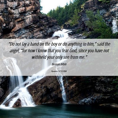 Picture 06 - Genesis 22:12 BSB - “Do not lay a hand on the boy or do anything to - Bible Verse Picture