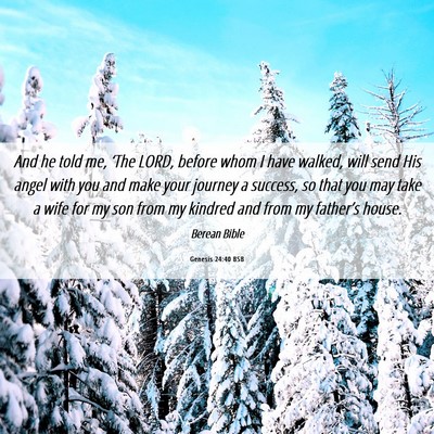 Picture 06 - Genesis 24:40 BSB - And he told me, ‘The LORD, before whom I have - Bible Verse Picture