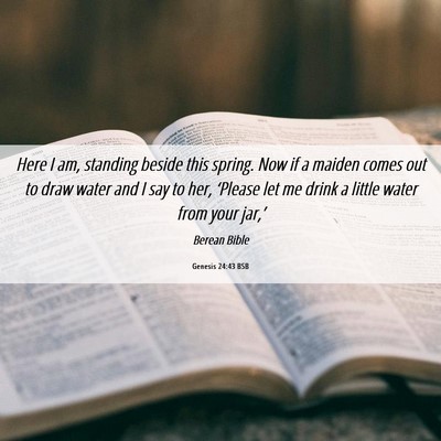 Picture 06 - Genesis 24:43 BSB - Here I am, standing beside this spring. Now if a - Bible Verse Picture