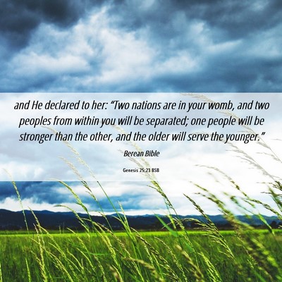 Picture 06 - Genesis 25:23 BSB - and He declared to her: “Two nations are in - Bible Verse Picture