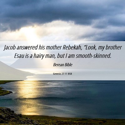 Picture 06 - Genesis 27:11 BSB - Jacob answered his mother Rebekah, “Look, my - Bible Verse Picture