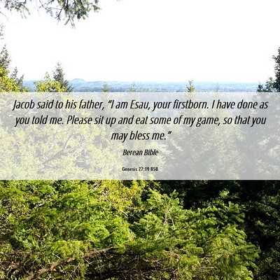 Picture 06 - Genesis 27:19 BSB - Jacob said to his father, “I am Esau, your - Bible Verse Picture