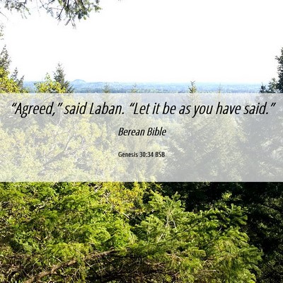 Picture 06 - Genesis 30:34 BSB - “Agreed,” said Laban. “Let it be as you - Bible Verse Picture