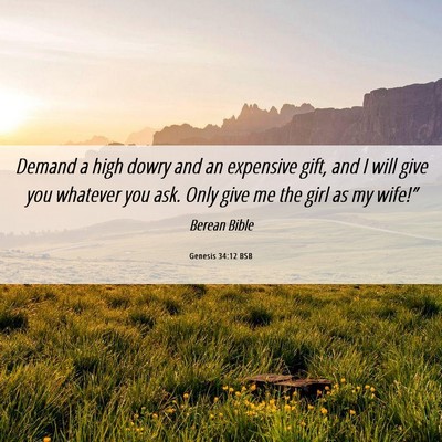 Picture 06 - Genesis 34:12 BSB - Demand a high dowry and an expensive gift, and I - Bible Verse Picture
